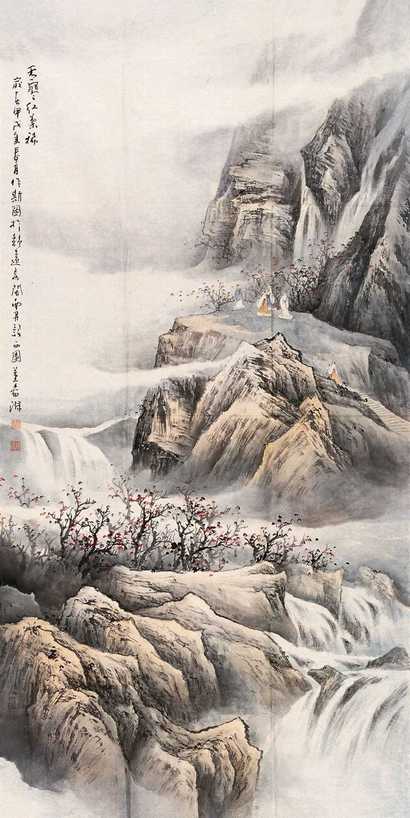董希源 1994年作 天寒红叶稀 镜心
